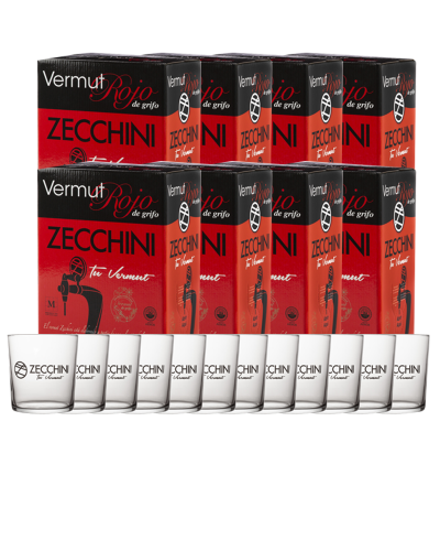Pack 8 Bag in box rojo tradicional + 12 vasos | Vermut Zecchini